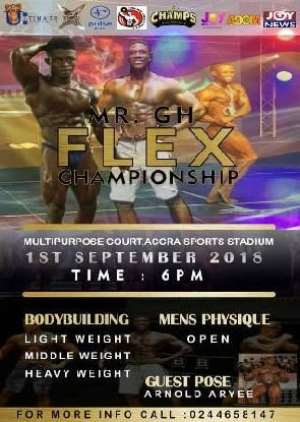 Mr GH Flex Bodybuilding Championship Slated For September 1