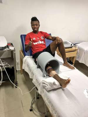 Ghana's diminutive midfielder Clifford Aboagye begins road to recovery after knee surgery