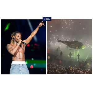 Asake shakes London with helicopter entrance at 02 Arena concert