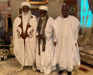 From left: His Eminence The Sultan Of Sokoto, Chief Imam and the Governor of Sokoto State during the visit