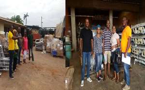 A scene during the donation