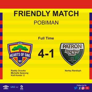 Hearts 4-1 Patron SC: Phobians humble lower division side at Pobiman