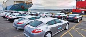 Some cars at the port