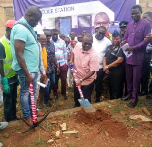 Asenso Boakye cuts sod for construction of Ghc225,000 police station at Bantama