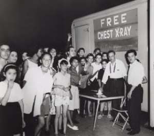 Testing community members for tuberculosis in Brooklyn, New York, in 1960