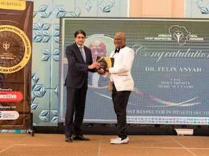 Dr. Anyah picks Africas Most Respected CEO Award in Mauritius