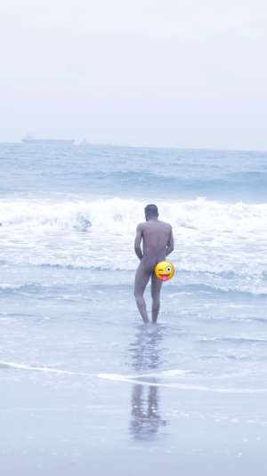 Nigerian Music Star, Lamboginny Goes Totally Naked At The Beach For Album Shoot!