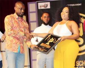 Eugene Osafo-Nkansah receiving his award