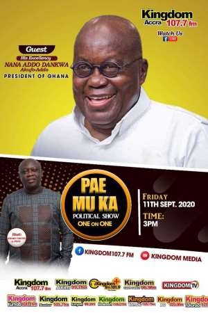 Kingdom FM Hosts President Nana Akufo-Addo LIVE On Friday At 3pm