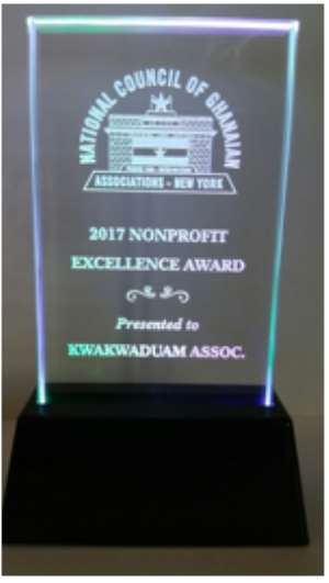 Kwakwaduam Association of New York Receives an Award