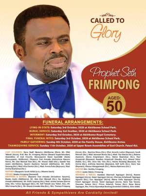 Funeral Rites For Late Prophet Seth Frimpong Announced