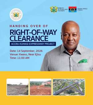 Mahama to receive 175.6km Right-of-Way clearance for Accra-Kumasi Expressway