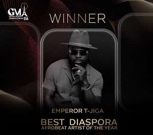 Emperor T-Jiga wins Best Diaspora Afrobeat Artist of the Year at Ghana Music Awards Europe 2026