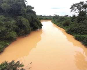 The state of River Bia in Western North of Ghana courtesy of galamsey