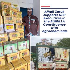 Alhaji Zaruk donates farm chemicals to Bimbila NPP polling station executives