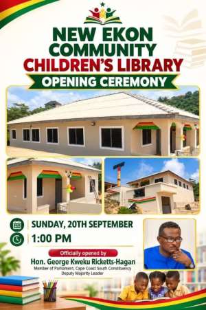 Cape Coast South MP commissions ultra-modern childrens library at Ekon to boost learning, digital access