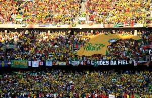 Brazilian fans during the 2010 FIFA World Cup hosted by South Africa. The boost to tourism came later. - Source: Photo by Laurence GriffithsGetty Images
