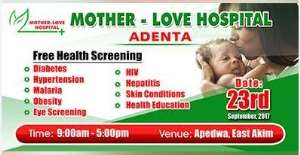 Free Medical Screening At Mother-love Hospital
