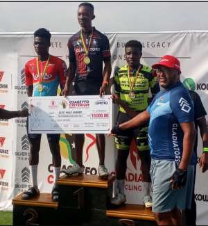 Police rider Victor Cudjoe claims Osagyefo Criterium title with stunning solo breakaway