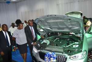 Officials inspecting the BMW X3