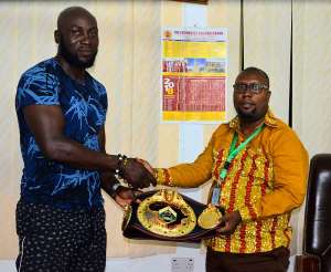 WBO Africa Heavyweight Champion Pays Courtesy Call On Prestea MCE