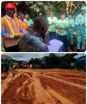 Kwahu West MCE cuts sod for National Ambulance Service office in Nkawkaw