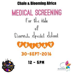 Chale  Blooming Africa presents Medical Screening for Dzorwulu Special School – Sept 30