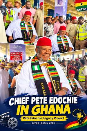 Pete Edochie arrives in Ghana to launch legacy project
