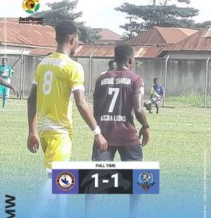 Match Report: Accra Lions share spoils with Berekum Chelsea after 1-1 draw