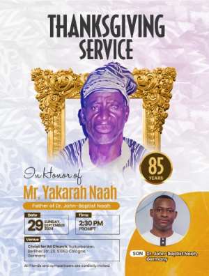 Tribute to my Dad, Mr. Yakarah Naah