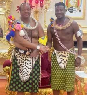Ghana legend Asamoah Gyan meets the king of Eswatini