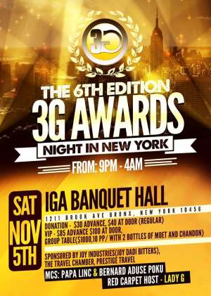 Investigroup Sponsoring The 6th Annual 3G Awards 2016 In NY