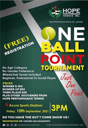 One Ball Point Tournament to commence on September 10