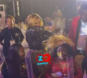 Nana Ama McBrown sprays cash at Maame Dokono`s 80th birthday