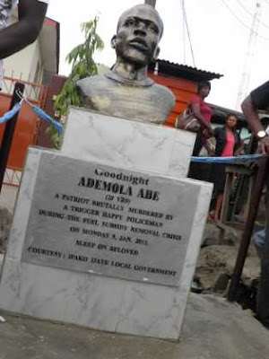 Pictures: Slain Fuel Subsidy Removal Protester Late Ademola Abe Laid To Rest And Immortalized