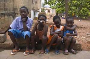 Ghanaian street children in film acting project