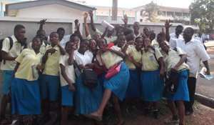 Students jubilate after the exams