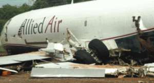 The Boeing 727-200 cargo plane after the accident