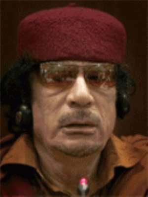 Col Muammar Gaddafi.