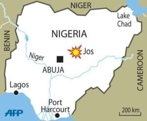 Map of Nigeria showing the location of the city of Jos where an Islamic school was attacked Tuesday.  By  (AFP/Graphics)