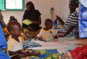 A picture taken on October 14, 2013 in Tillaberi shows children suffering from malnutrition at an hospital in western Niger.  By Boureima Hama (AFP/File)
