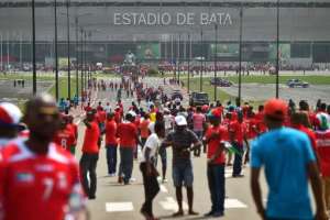 Equatorial Guinea football fans walk towards Bata Stadium ahead of their team's 2015 African Cup of Nations group A match against Congo in Bata on January 17, 2015.  By Carl De Souza AFP