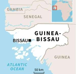Map showing the location of Guinea Bissau in west Africa where a Al-Qaeda jihadi on death row until his escape was re-arrested after crossing into Guinea.  By  AFPFile