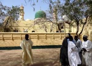 Kano's central mosque, the site of a November 28, 2014 suicide bomb attack, is pictured on January 23, 2012.  By Aminu Abubakar AFPFile