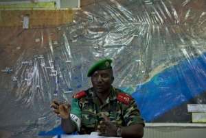 Deputy AMISOM force Commander, Brig. Gen. Audace Nduwumusi gives an interview in the Somalian capital.  By Tony Karumba AFP