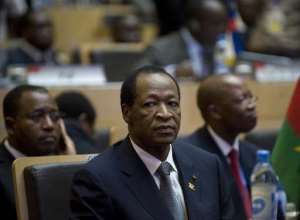 Then-president of Burkina Faso Blaise Compaore attends the official opening of the African Union Summit in the Ethiopian capital Addis Ababa on January 29, 2012.  By Tony Karumba AFPFile