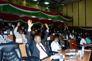 Burundi's National Assembly vote to withdraw from the International Criminal Court on October 12, 2016.  By Onesphore Nibigira AFPFile