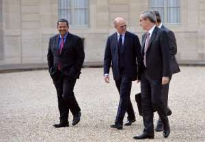 Eskom's Brian Dames left arrives at the Elysee Palace in Paris on June 25, 2013 for a dinner.  By Miguel Medina AFP