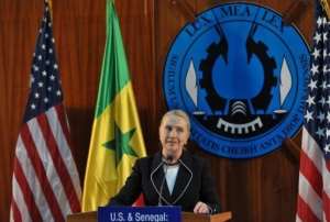 In Senegal, Hillary Clinton hailed the west African nation as an example that democracy can prosper on the continent.  By Seyllou (AFP/File)
