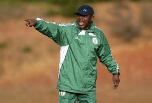 Nigeria coach Stephen Keshi during a team training session in Vilamoura on January 8, 2013.  By Francisco Leong AFPFile